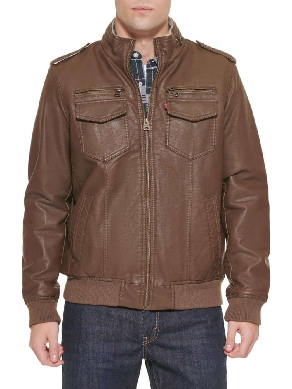 Men's Faux Leather Aviator Bomber Jacket | Stylish Casual Outerwear Coat